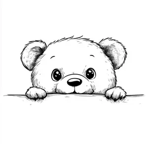 Cute Peeking Bear Car Sticker. Funny Bear Decal for Car Window, Truck, SUV, Laptop, Bumper, Motorcycle, etc. Adorable Cartoon Animal Vinyl Sticker, Weatherproof, Aesthetic Auto Decoration, Gift for Bear Lovers. Animal Sticker for Car Decoration