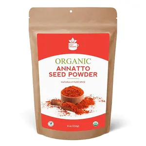 SPICY ORGANIC Annatto Powder 8 oz. – Certified USDA Organic - Ground Achiote Seed Spice for Seasoning and Cooking Natural Flavor