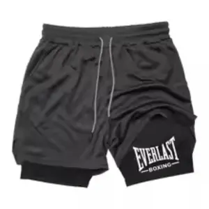 Men's Fashion Sports Shorts EVERLAST Printed Sports Shorts Double Layer Fast Drying Comfortable Basketball Muscle Fitness Shorts