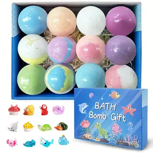 12pcs balls Ocean Bath Ball toy Set Rich Foam Essential Oil Explosion Shower Ball Comfortable Enjoyable Gift With Surprise toy Inside Perfect For Wife Girlfriend Sisters On Birthday & Anniversary & Valentine'S Day & Holiday Gift