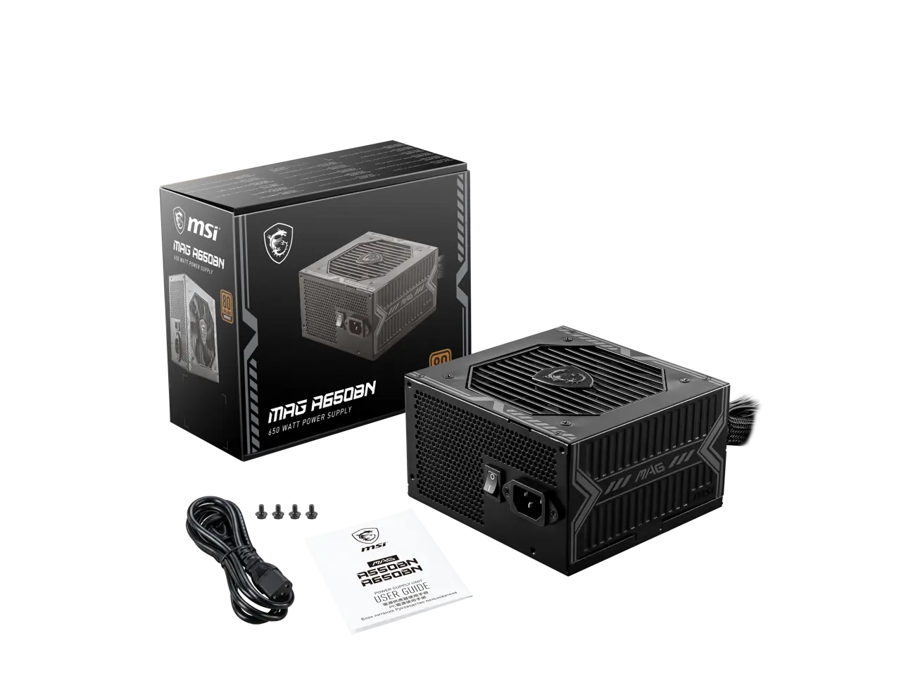 MSI MAG A650BN 650W ATX 80 PLUS BRONZE Certified Active PFC Power Supply
