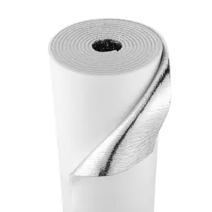 VEVOR Reflective Insulation Roll, 2 Car Garage Door Thermal Insulation Kit, 6mm 24 inx 18 ft, 4 Rolls Aluminum Foil EPE Foam Core Radiant Barrier, White PE Film Heat Shield for Garage Doors