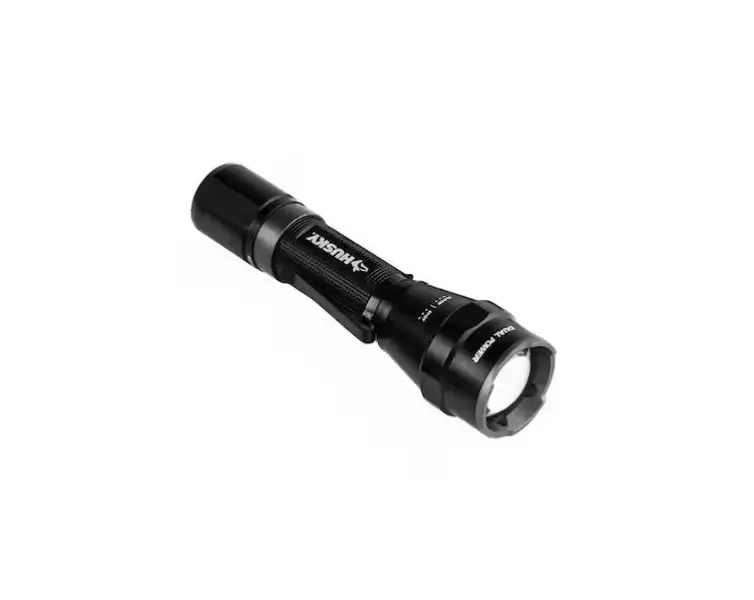 Husky Handheld LED Flashlight - 1800 Lumens Dual Power Rechargeable Tactical Focusing, High Lumens Work Light, EDC Rechargeable Lighted Torch 1011102039, Flashlight For Work, High Lumens Flashlight