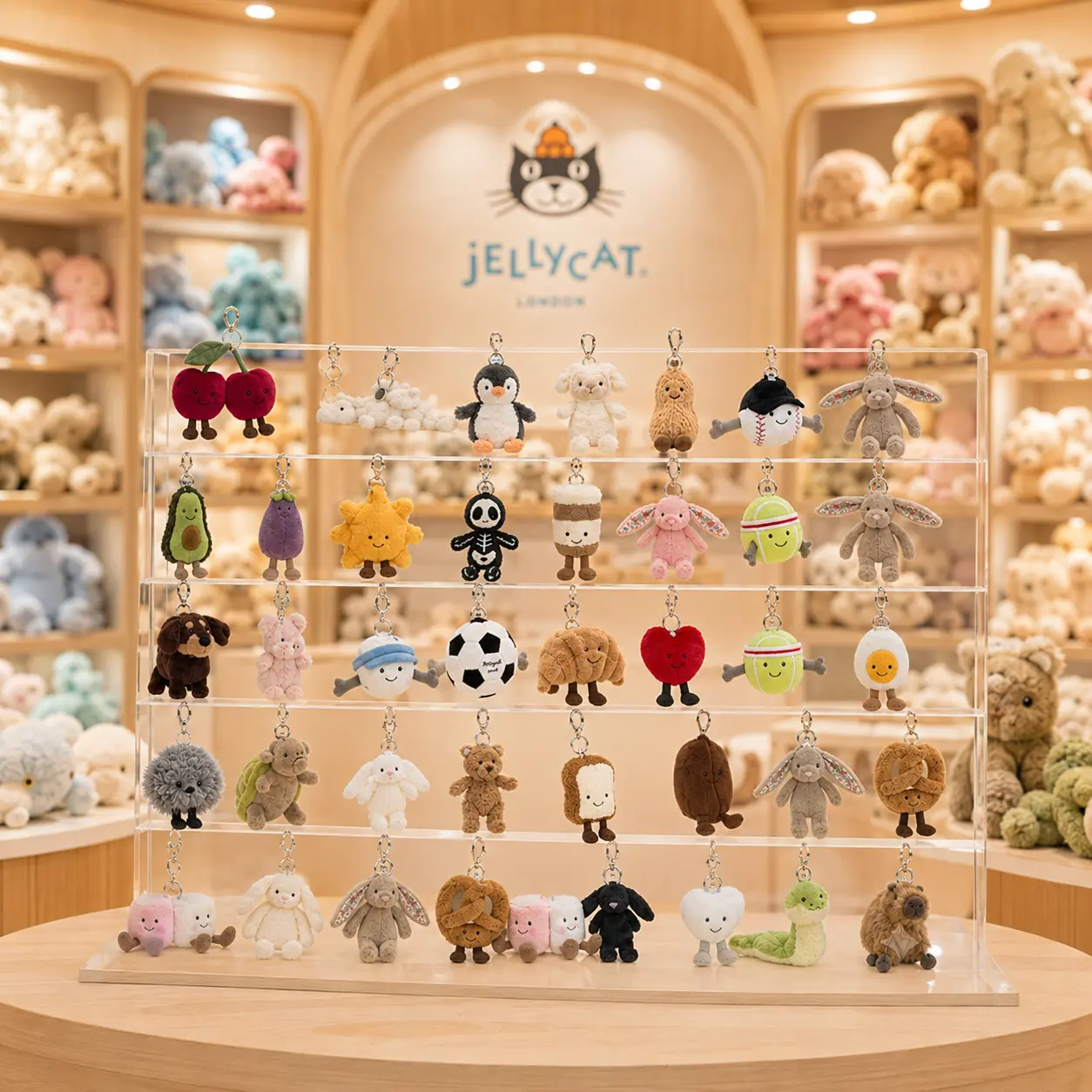 Jellycat Mini Plush Bag Charm Keychain – Original Collectible Character for Purse, Backpack & Keys - Ships from USA, Gift Bag Included