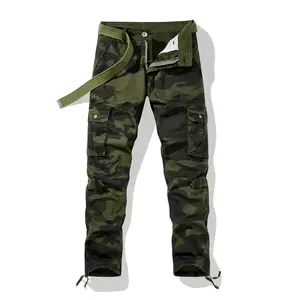 Men's high waisted camouflage cotton pants - straight tube loose plus size winter casual work pants camouflage printed pocket pants men's work pants men's work pantsRAIMENTRY