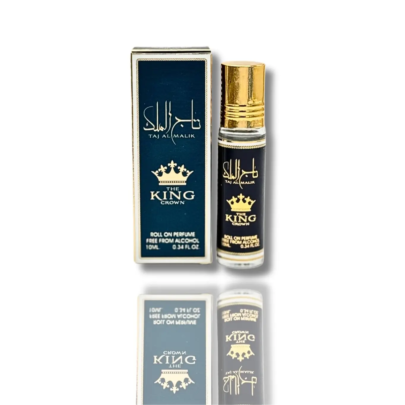 Al Zaafaran Taj Al Malik The King Unisex Roll-On Oil EDP Intense Body Fragrance (0.34 fl oz, Regular Edition) - Alcohol-Free Adults' Citrus Aromatic Woody Perfume with Bergamot, Amber, Vetiver, Cedarwood Base & Bold Oriental-Woody-Spicy Profile