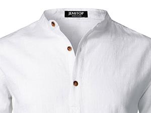 JEMITOP Men's Classic Cotton Linen Henley, Plain Lightweight Casual Beach Shirt for Summer and Wedding, Slim Fit, Low Iron, Casual Beach Shirts, Shortsleeve, Button, Vintage, Chic,clothes for back to school,first day of school outfits