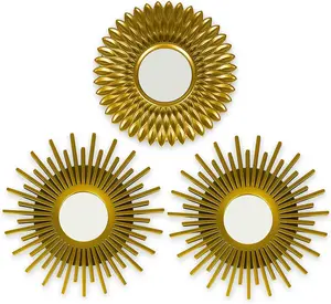 Wall Mirrors Set of 3 – Round Aesthetic Mirror for Bedroom, Living Room & Home Decor | Perfect Mother's Day Gift for Mom, Women & Girls | Modern Boho Chic Vintage Decor | Espejos Decorativos Pared