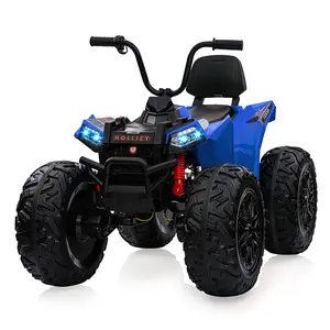 24V 4WD Kids Ride-On ATV, Dual 7AH Battery, EVA Tires, Metal Suspension, LED Lights & Wireless Music