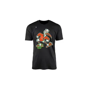 Miami Hurricanes Men's Short-Sleeve Round Neck Casual Cotton Graphic Tee - Menswear Top for Youth, Sebastian Stomp Jersey Clothes