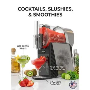 No Ice Needed Slushy Machine for Home, 6-in-1 Frozen Drink Maker with Texture Control, Fast Freezing Margarita & Smoothie Machine, 88oz Large Capacity, Self-Cleaning, Perfect for Cocktails & Milkshakes