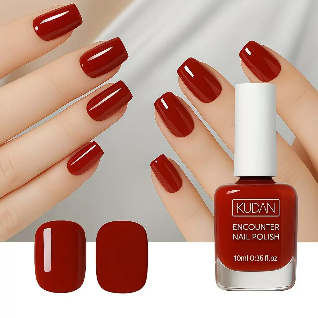 Burgundy Nail Polish 1PCS(0.35fl.oz) - Water-based Cosmetic Nail Polish. No LED Lamp Needed, Quick-drying, Long-lasting, Peelable Nail Polish, Suitable for At-home DIY Nail Art. An Ideal Gift for Spring And events.