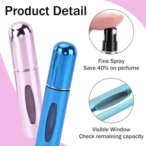 SURUIHK Glam 10Pcs 5ml Refillable Travel Perfume Atomizer Bottles - Aluminum Shell, ABS Storage, Lightweight Leak-Proof, Multicolor Portable Pumps, Transparent Window Organizer for Home, On-the-Go Use
