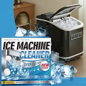 12&24-pack ice machine cleaner, descaling agent, citric acid formula, safe ingredients, suitable for ice machine cleaning, household cleaning,Outdoorfun durable protection clean tablets