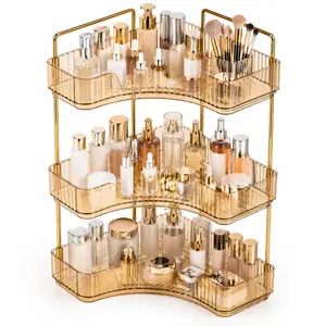 2/3-Tier Modern ABS Plastic Bathroom Corner Counter Organizer - Easy Installation Multi-Tray Waterproof Storage for Makeup, Home Supplies, Mother's Day Gift with Steel Instant Hot Water Heater Shower Set