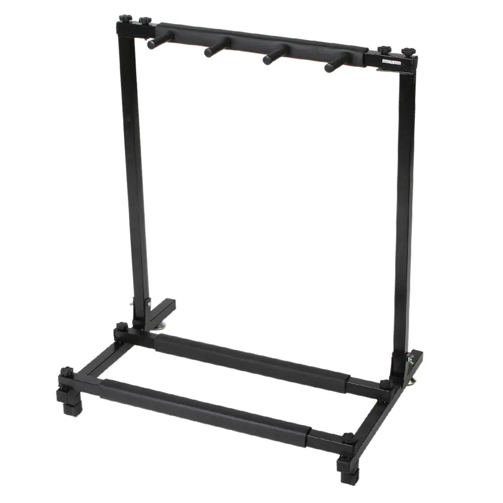 3-Capacity Foldable Iron Guitar Hanger Rack Stand - Stable Square Tubes, Tubular Base, High-Quality Durable Design, Protection Feature, Folds Up for Easy Transport