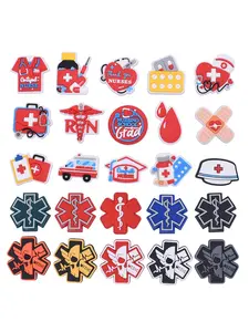 8/9/25 Piece PVC Cartoon Medical Supplies DIY Shoe Buckle Decorations, Classic Sandals, Stethoscope, Nurse Hat, Doctor Clothes Gift