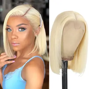 250% Density 613 Bob Wigs Blonde 13x4 13x6 HD Lace Front Wigs Human Hair Pre Plucked Straight Lace Front Bob Wigs For Women