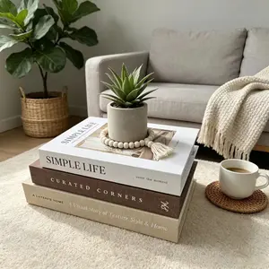 3pcs Fake Books for Home Decor, Stackable Coffee Table Book Props, Bedroom Living Room Decoration, Photography Prop Box
