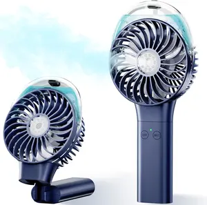 Portable Handheld Misting Fan 3000mAh Battery Operated Water Spray Mist Fan USB Rechargeable Mini Foldable Fan for Travel Makeup Beach Outdoors Mobile