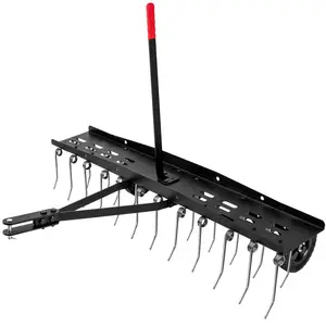 Suchtale 40inch Tow Behind Dethatcher with 24 Spring Steel Tines,Lawn Sweeper Garden Grass Tractor Rake Removes Thatch from Large Lawns, Riding Lawn Mower Attachments for Outdoor Yard Tools Lawn Care