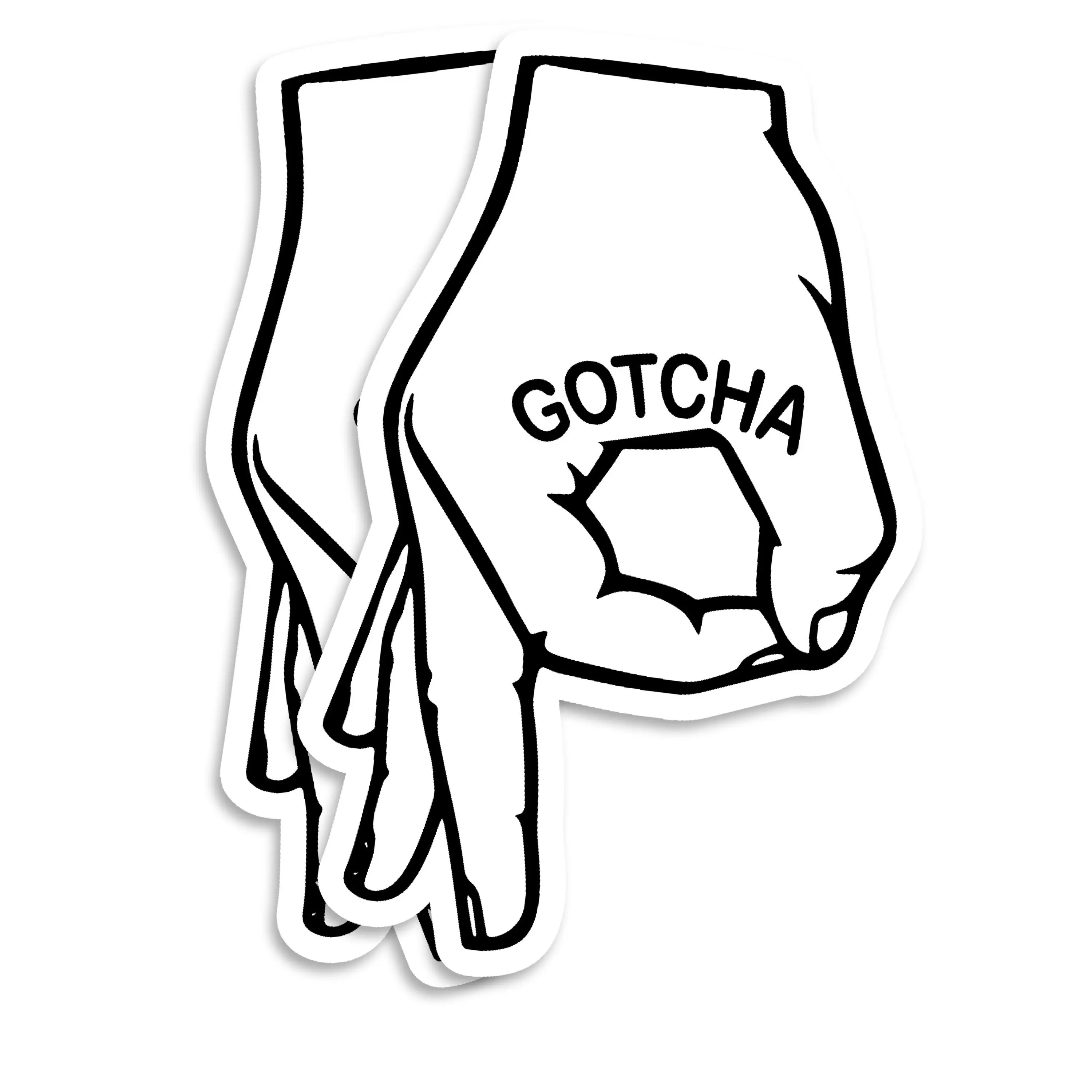 Gotcha Hand Sticker Circle Game Sticker Meme Sticker Funny Sticker Viral Trend Sticker Hand Gesture Sticker - 5 Inch 2 Pack - PLST0013