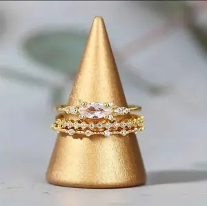 Shimmering Zirconia Stacking Rings Set