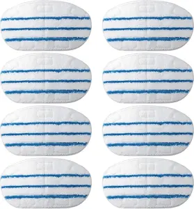 PurSteam 8 Pack Steam Mop Pads for ThermaPro 10-in-1 Microfiber Cleaning Pads for Shiny Wooden Surfaces Reusable & Washable for Pet Hair Removal