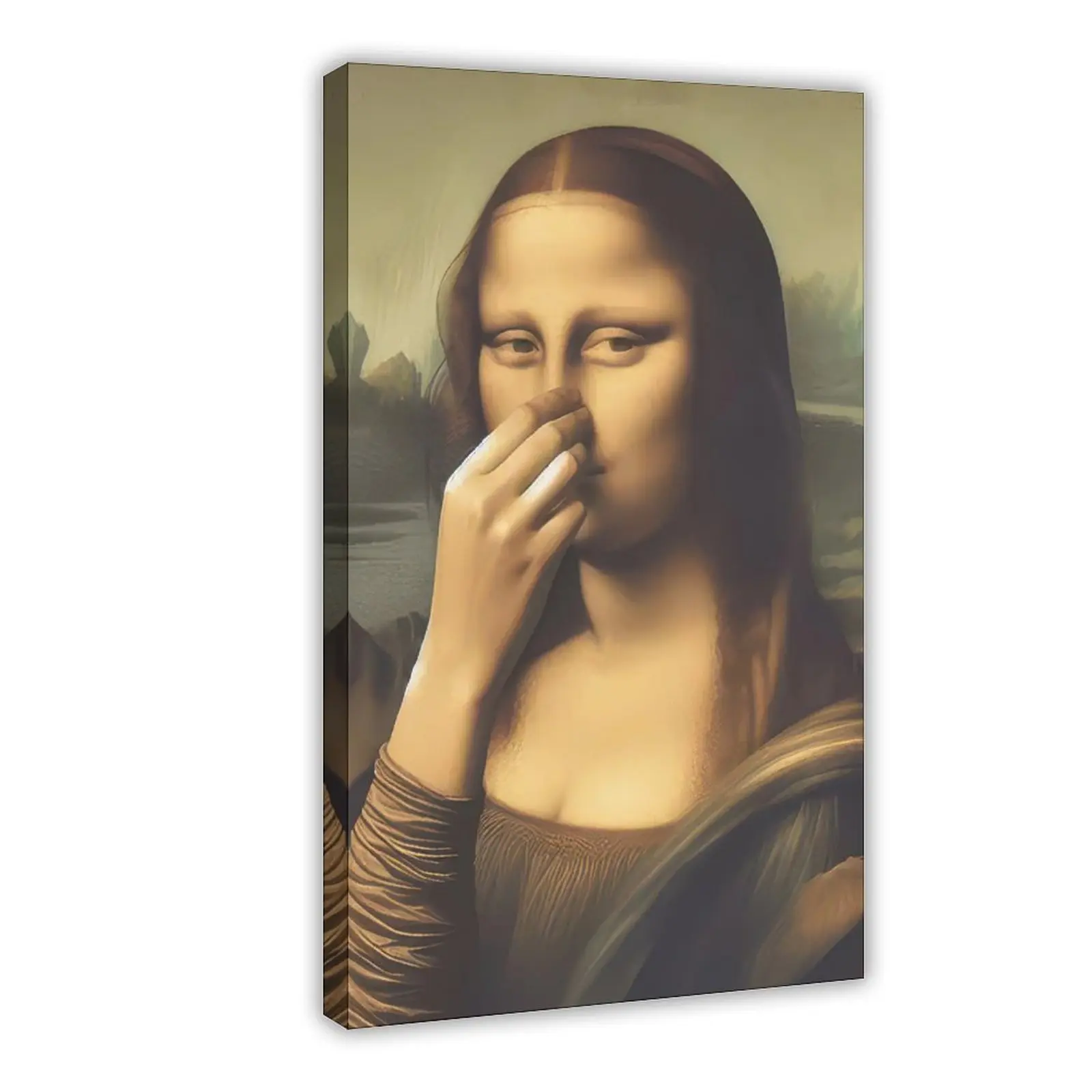 Piece Mimics Mona Lisa Bathroom Wall Art Decoration Vintage Stink Poster Printed Toilet Humorous And Funny Da Vinci Inspired Fun Canvas Painting Wall Decoration Family Bedroom Kitchen 08x12 12x18 16x24 20x30 24x36 Inches