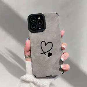 A Phone Case Featuring a Combination of Line Heart Patterns, with a Retro And Minimalist Design. This New Angel Eye Full Wrap TPU Phone Case Is a Trendy Gift for Both Men And Women, Suitable for Iphone 17 16 15 14 13 12 11 PRO MAX PLUS,AIR and iPhone X XS
