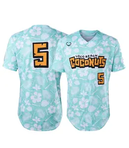 Coconuts Ev0Shield BBCL Jersey — For All Ages Custom Name Men & Women —  Loose Fit, Moisture-Wicking, Breathable Polyester Baseball Uniform
