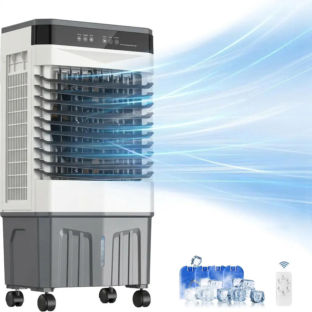 Auertech Evaporative Air Cooler, 1800 CFM Portable Swamp Cooler with 5.3 Gal Water Tank, 3 Speeds & 120° Oscillation, for Bedroom, Home & Office conditioner
