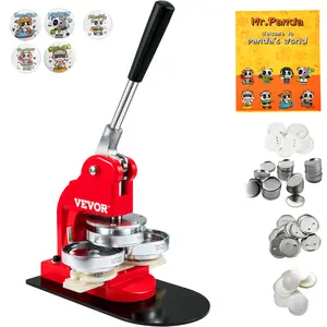 VEVOR Button Maker Machine,  58 mm (2.25 inch) Badge Punch Press Kit, Children DIY Gifts Pin Maker, Button Making Supplies with 500pcs Button Parts & Circle Cutter & Magic Book