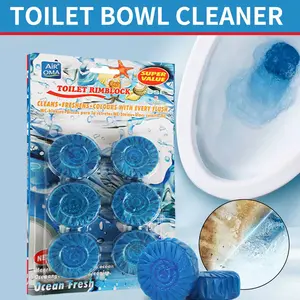 Fresh Scent Blue Toilet Tank Cleaner Tablets - 6 Pack Septic-Safe Automatic Stain Remover for Bathroom Toilets