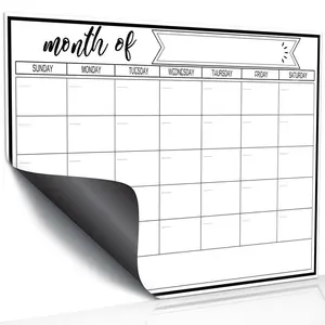 1pc Magnetic Fridge Calendar with Strong Magnetic Backing, Smooth Dry Erase Whiteboard for Kitchen Meal Planning & Family Reminders Gift