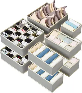 Kootek 10 Pack Drawer Organizer Clothes, 92 Cell Dresser Organizer Socks Underwear Drawer Organizers Clothing Foldable Dividers Closet Organizers and Storage Box for Baby Clothes, Bra, Ties, Scarf