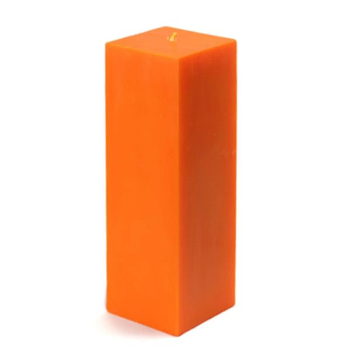 Jeco CPZ-154 Unscented Square Pillar Single Candle, 3x9 in., Orange Smokeless Dripless Decor Piece, Housewarming Gift for Indoor/Outdoor Home Decor Accent, Traditional Look