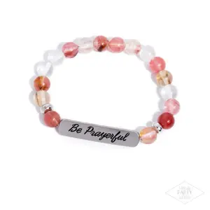 Be Prayerful Paparazzi Bracelet with Multicolor Beads and Inspirational Tag for Daily Wear