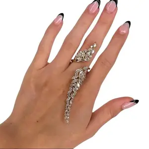Sparkly Rhinestone Open Ring | Elegant Bridal & Daily Jewelry