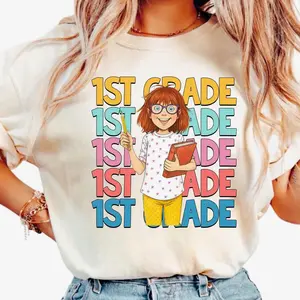 1st Grade Teacher Junie B. Jones Inspired Shirt, Funny Teacher Tee, Back to School Gift, Elementary Sweatshirt, Reading Teacher Outfit L