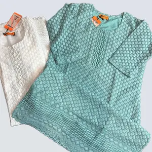 chicken (chikankari-style) embroidered kurti on georgette fabric