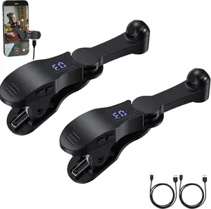 Two Sets Auto Clicker for Smart Phone, Fast Screen Tapping Device Auto Tapper Continuous Click Simulation Finger for Game, Live Likes Reward Task, Plug and Play (Black)