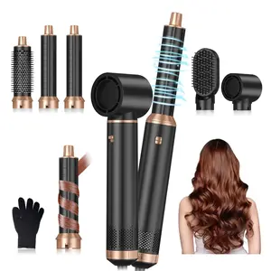 5 in 1 Blow Dryer Brush, Upgrade Hair Dryer Brush Air Curler Air Curling Wrap Styler, Detachable Hot Air Brush Negative Ion Curling Brush Iron, Hair Styling Tools for Drying Curling Straightening