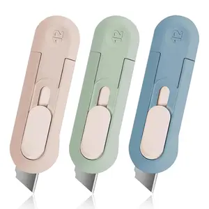 Retractable Box Cutting Knife, 1 Count Utility Knife for Office Home Use, Portable Multifunctional Hard Plastic Stationery, Paper Cutters, Home Essentials Cutting Supplies for Unwrapping Parcels and Paperboard, Office Gadgets