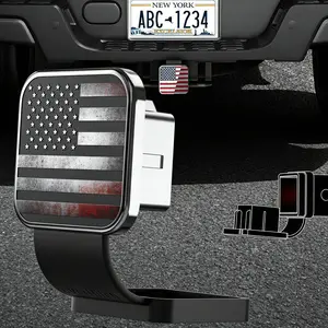 2-In. Receiver Patriotic Flag Metal Trailer Hook Protective Sleeve, Aluminum-Reinforced, Anti-Rust, Easy-Install Vehicle Accessory for Towing Trucks