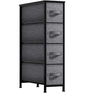 Sorbus 4-Drawer Narrow Storage Tower, Lightweight Frame, Foldable Fabric Drawers, Cupboards & Cabinets Furniture for Small Living Spaces