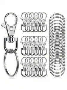 50-Piece Rotating Lobster Keychain Set, Includes 25 Keychains & 25 Keyrings, DIY Handmade Valentine's Day Gift for Men & Women, Clip, Bag Charms, Keychain Accessories