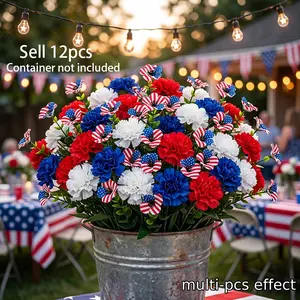 Realistic Artificial Hydrangea Flowers, Patriotic Blue Wisteria Vines, Home Decor, Wedding, Party DIY Floral Arrangements
