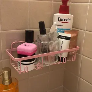 2026 Petit Bits Pink 5-Pack Bathroom Accessories Set Rust-Proof Waterproof No Drilling Shower caddy Storage Rack with Toothbrush Soap Holder Large Capacity Minimalist Design Holiday Haul Deal Christmas Gift kitchen  shelving