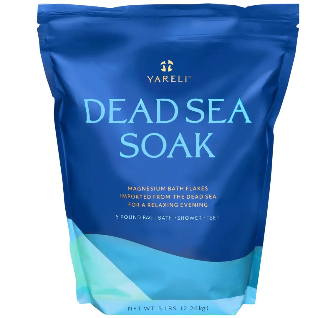 Yareli Magnesium Flakes, 5lb, Dead Sea Bath and Foot Soak, Alternative to Epsom Salt with Over 250,000mg of Magnesium Chloride Per Bag